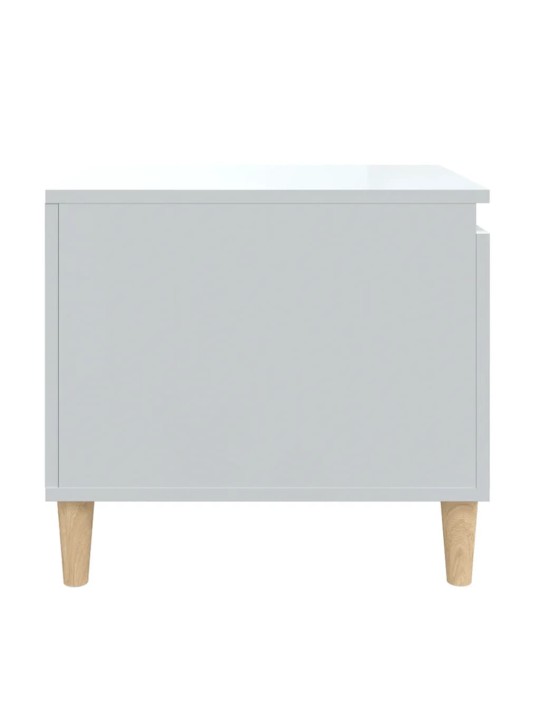 Konferenční stolek lesklý bílý 100x50x45 cm kompozitní dřevo