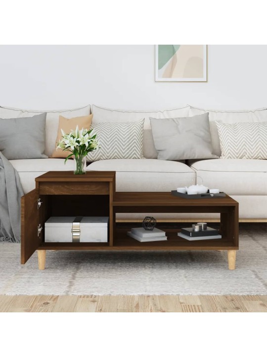 Konferenční stolek hnědý dub 100x50x45 cm kompozitní dřevo
