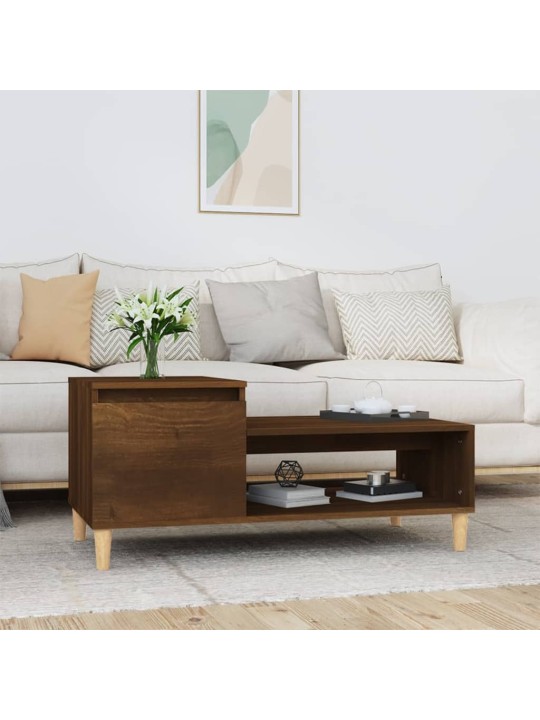 Konferenční stolek hnědý dub 100x50x45 cm kompozitní dřevo
