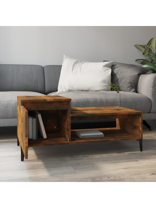 Konferenční stolek kouřový dub 100x50x45 cm kompozitní dřevo