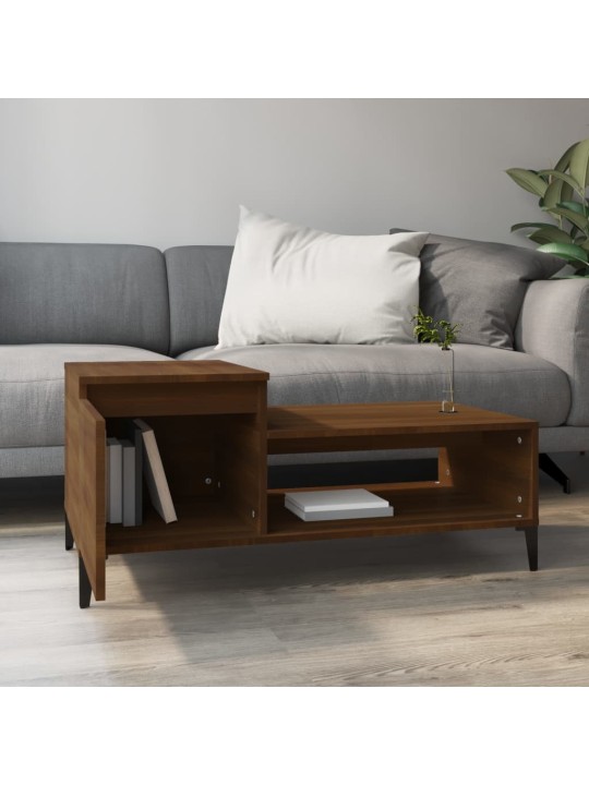 Konferenční stolek hnědý dub 100x50x45 cm kompozitní dřevo