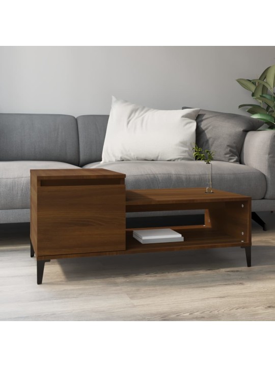 Konferenční stolek hnědý dub 100x50x45 cm kompozitní dřevo