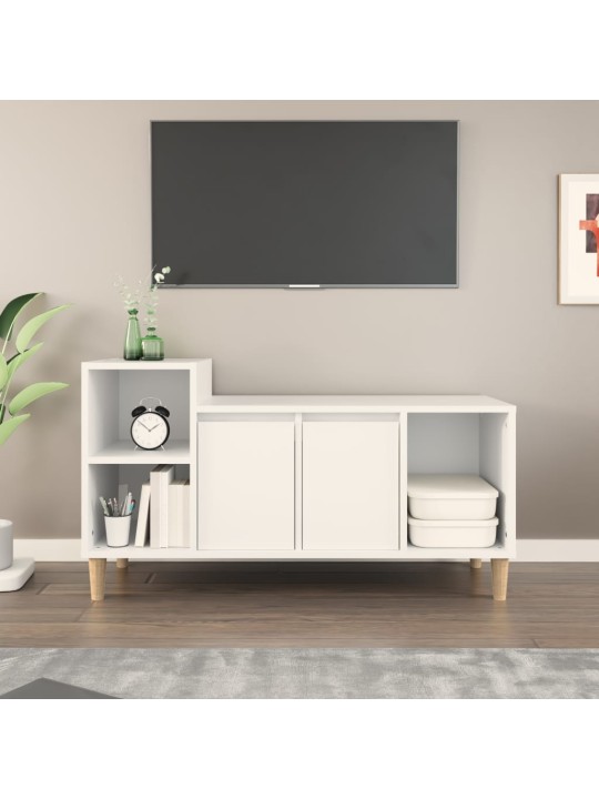 TV skříňka bílá 100x35x55 cm kompozitní dřevo