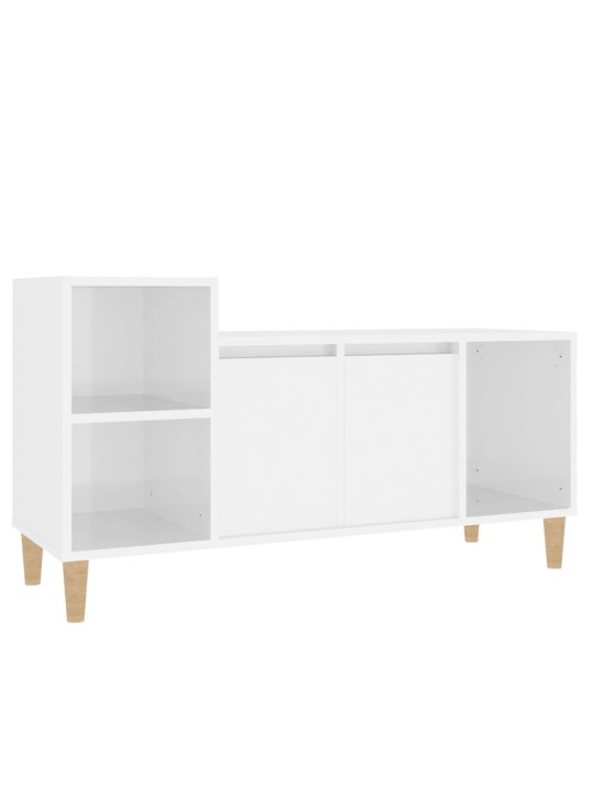 TV skříňka bílá s vysokým leskem 100x35x55 cm kompozitní dřevo