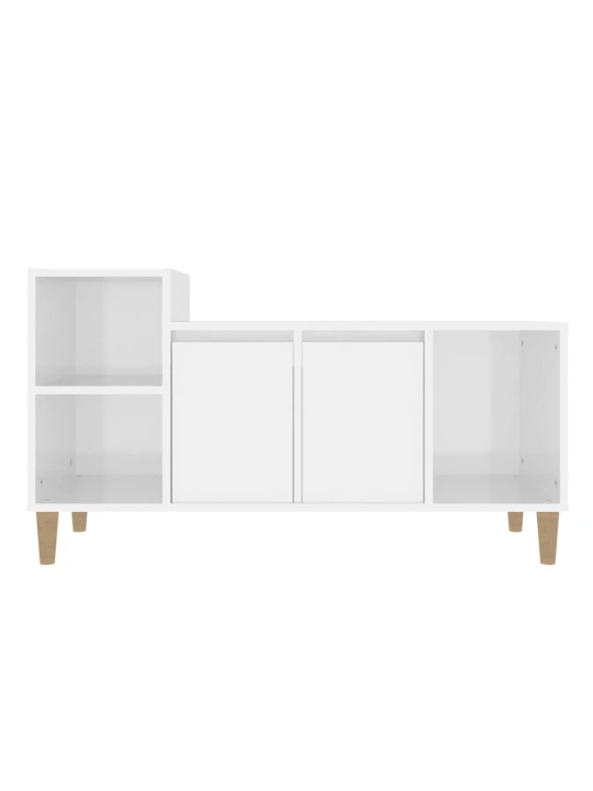 TV skříňka bílá s vysokým leskem 100x35x55 cm kompozitní dřevo