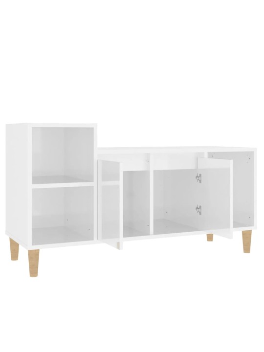 TV skříňka bílá s vysokým leskem 100x35x55 cm kompozitní dřevo