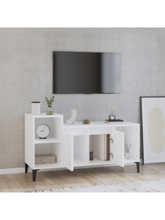 TV skříňka bílá 100x35x55 cm kompozitní dřevo