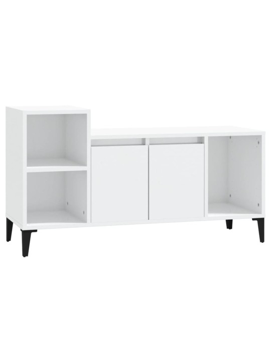 TV skříňka bílá s vysokým leskem 100x35x55 cm kompozitní dřevo