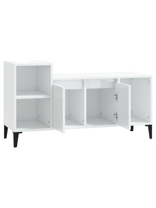 TV skříňka bílá s vysokým leskem 100x35x55 cm kompozitní dřevo