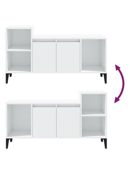 TV skříňka bílá s vysokým leskem 100x35x55 cm kompozitní dřevo