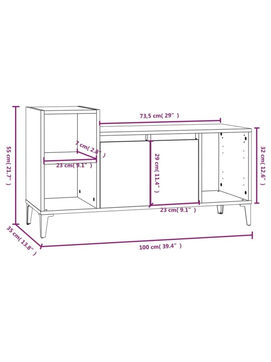 TV skříňka šedá sonoma 100x35x55 cm kompozitní dřevo