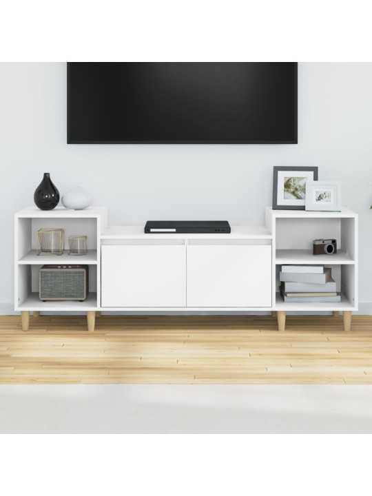 TV skříňka bílá 160 x 35 x 55 cm kompozitní dřevo