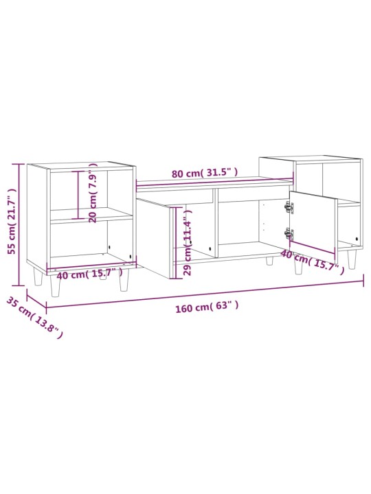 TV skříňka černá 160x35x55 cm kompozitní dřevo