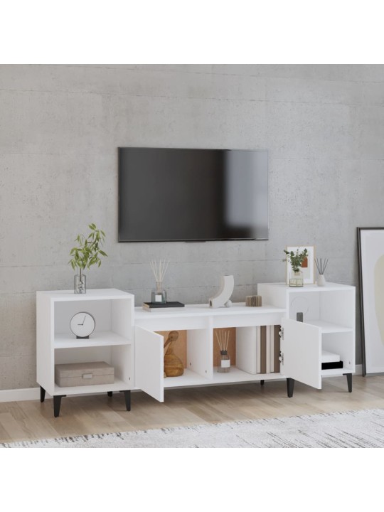 TV skříňka bílá 160 x 35 x 55 cm kompozitní dřevo