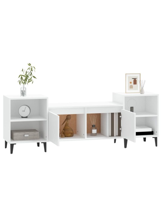 TV skříňka bílá 160 x 35 x 55 cm kompozitní dřevo