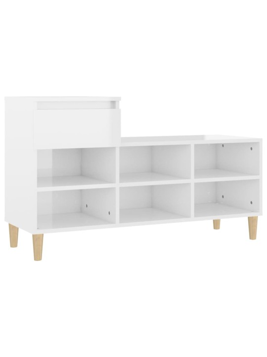 Botník bílý s vysokým leskem 102x36x60 cm kompozitní dřevo