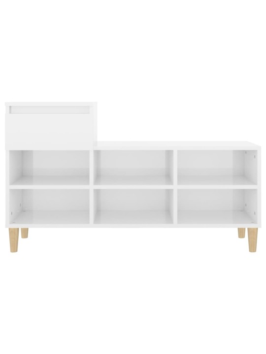 Botník bílý s vysokým leskem 102x36x60 cm kompozitní dřevo
