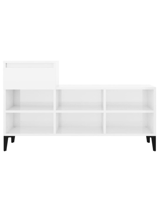 Botník bílý s vysokým leskem 102x36x60 cm kompozitní dřevo