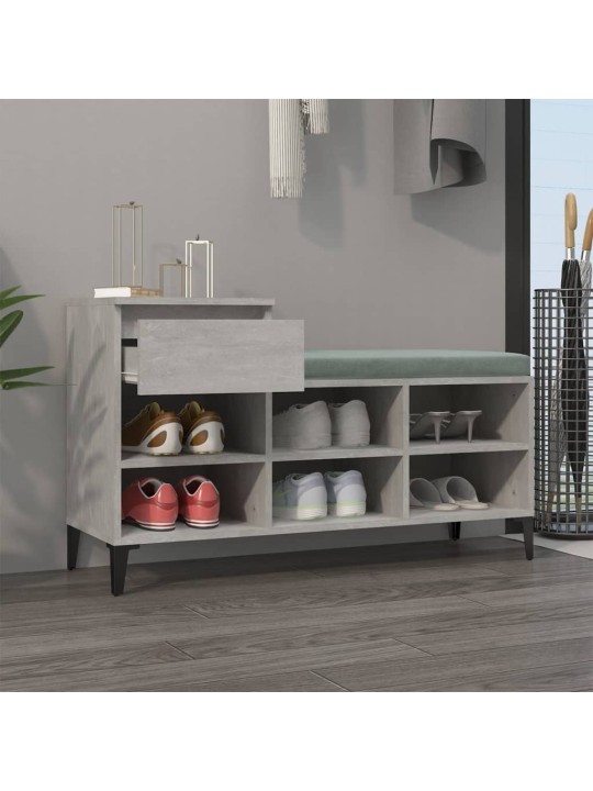 Botník betonově šedý 102x36x60 cm kompozitní dřevo