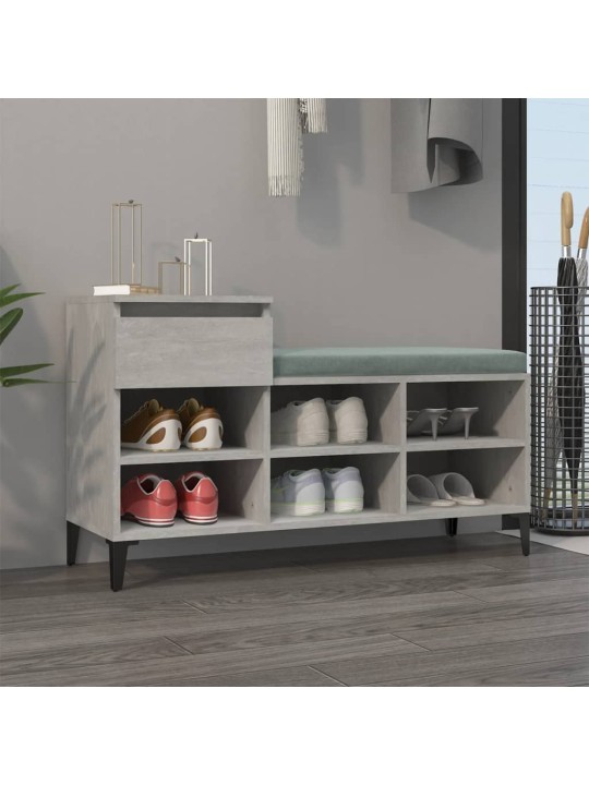 Botník betonově šedý 102x36x60 cm kompozitní dřevo