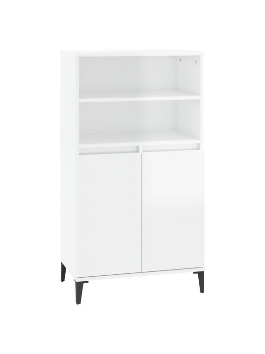 Skříň highboard bílá s vysokým leskem 60 x 36 x 110 cm kompozit