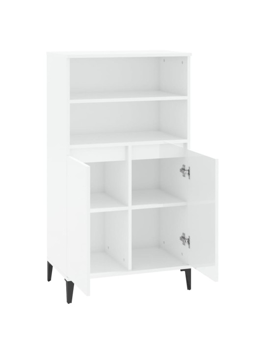 Skříň highboard bílá s vysokým leskem 60 x 36 x 110 cm kompozit
