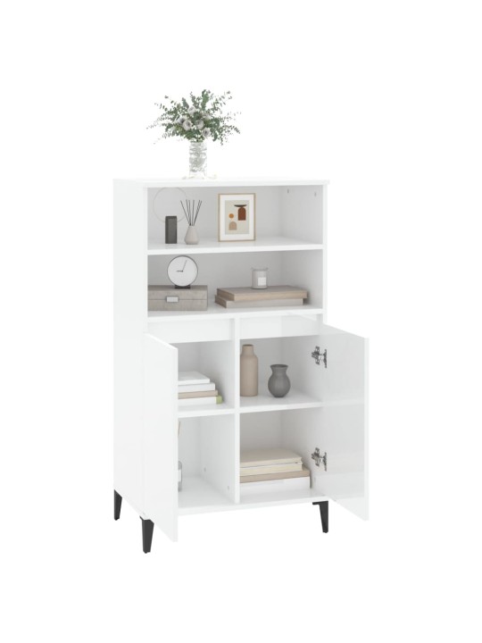 Skříň highboard bílá s vysokým leskem 60 x 36 x 110 cm kompozit