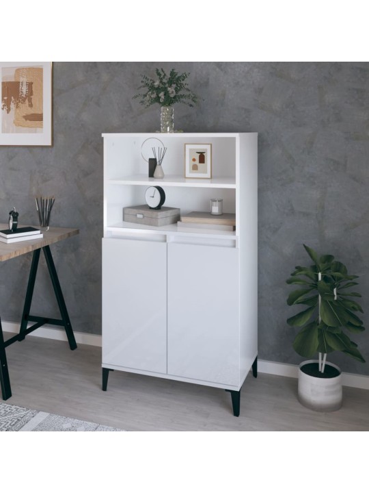 Skříň highboard bílá s vysokým leskem 60 x 36 x 110 cm kompozit
