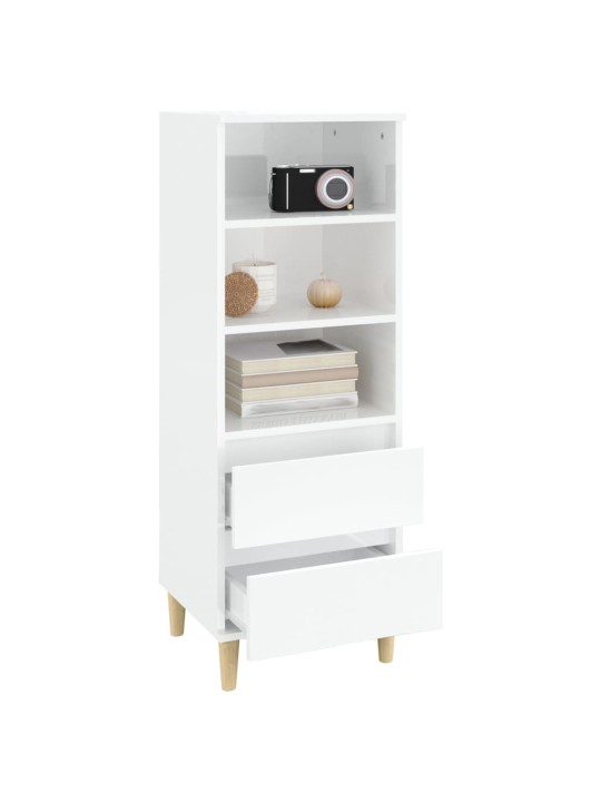 Skříň highboard bílá s vysokým leskem 40 x 36 x 110 cm kompozit