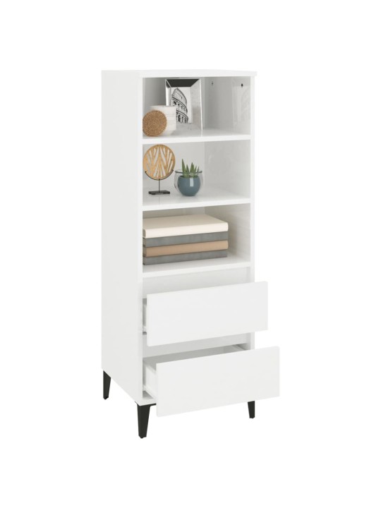 Skříň highboard bílá s vysokým leskem 40 x 36 x 110 cm kompozit