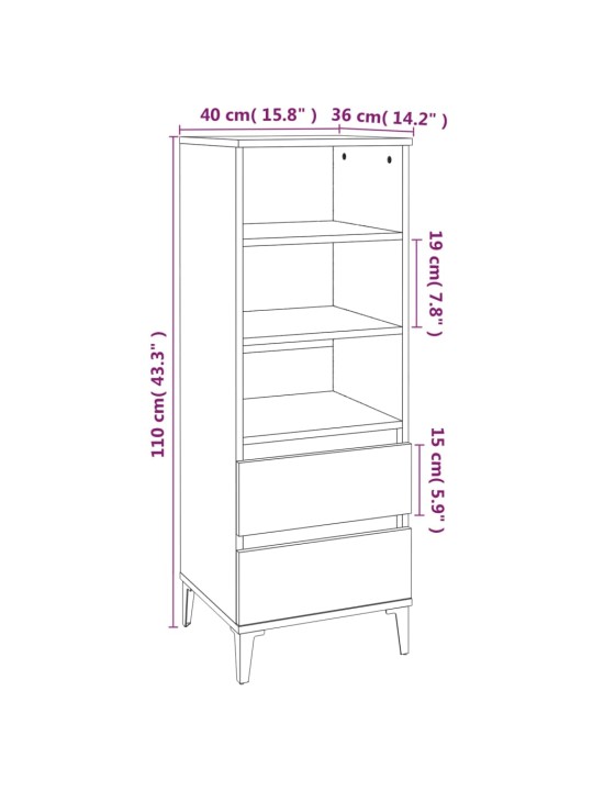 Skříň highboard šedá sonoma 40 x 36 x 110 cm kompozitní dřevo