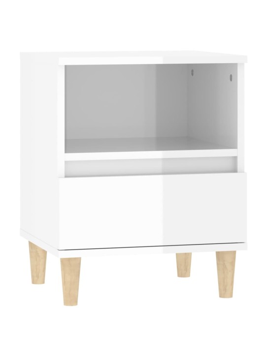 Noční stolky 2 ks bílé s vysokým leskem 40x35x50 cm