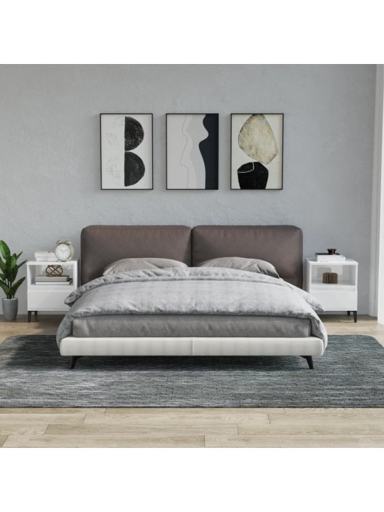 Noční stolky 2 ks bílé s vysokým leskem 40x35x50 cm