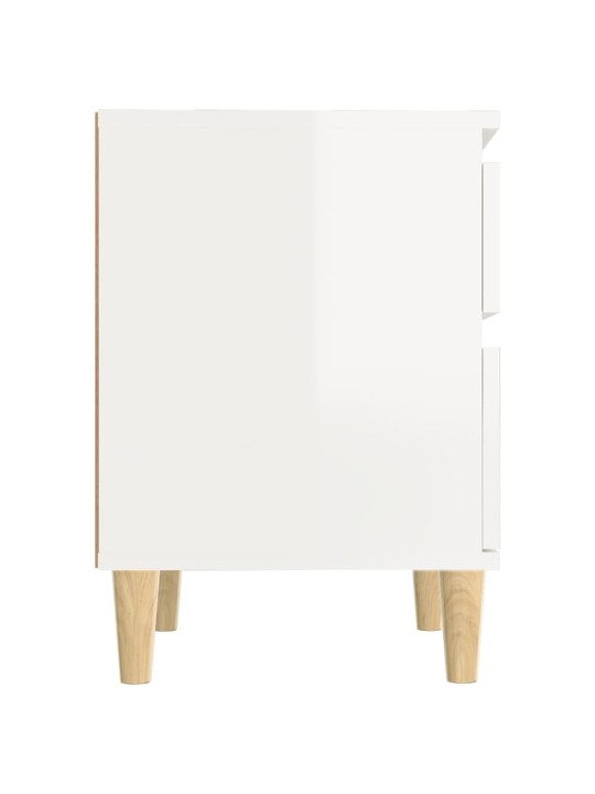 Noční stolek bílý s vysokým leskem 40x35x50 cm
