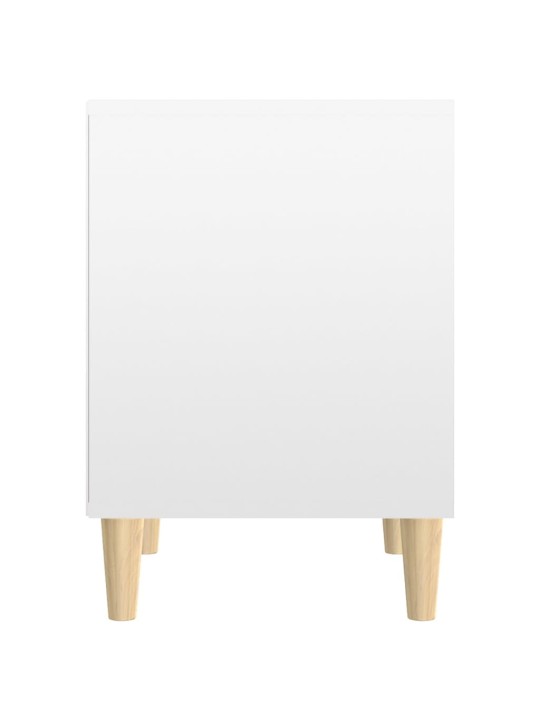 Noční stolek bílý s vysokým leskem 40x35x50 cm kompozitní dřevo
