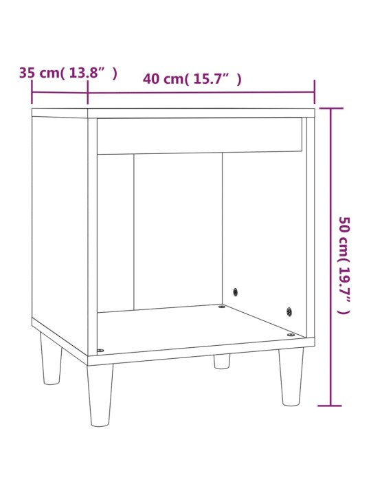 Noční stolek bílý s vysokým leskem 40x35x50 cm kompozitní dřevo