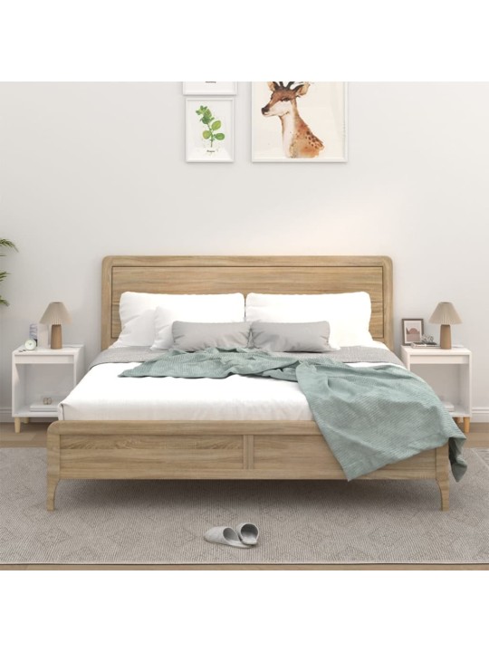 Noční stolky 2 ks bílé s vysokým leskem 40x35x50 cm