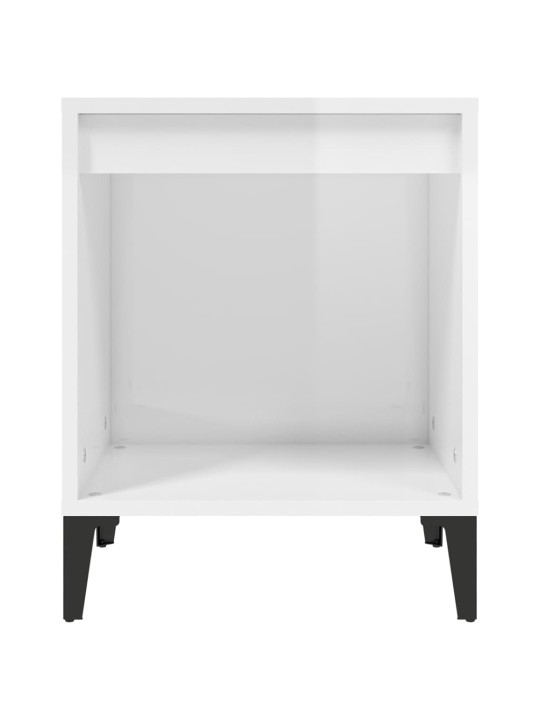 Noční stolek bílý s vysokým leskem 40x35x50 cm