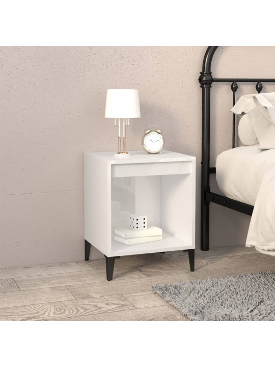 Noční stolky 2 ks bílé s vysokým leskem 40x35x50 cm