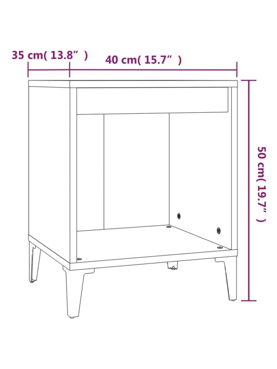 Noční stolky 2 ks bílé s vysokým leskem 40x35x50 cm