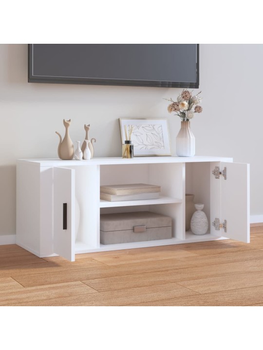 Tv skříňka bílá 100 x 35 x 40 cm kompozitní dřevo
