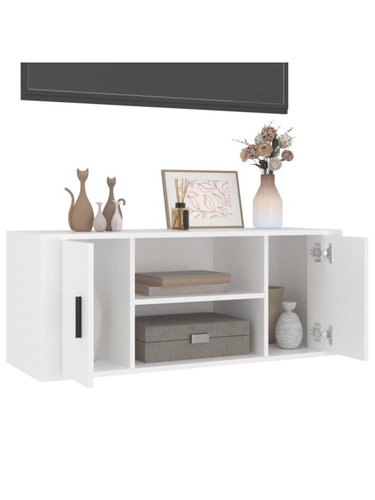 Tv skříňka bílá 100 x 35 x 40 cm kompozitní dřevo