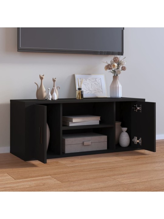 Tv skříňka černá 100 x 35 x 40 cm kompozitní dřevo