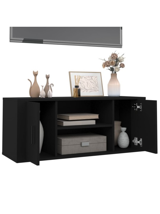 Tv skříňka černá 100 x 35 x 40 cm kompozitní dřevo
