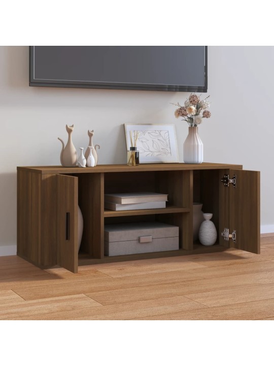 TV skříňka hnědý dub 100 x 35 x 40 cm kompozitní dřevo