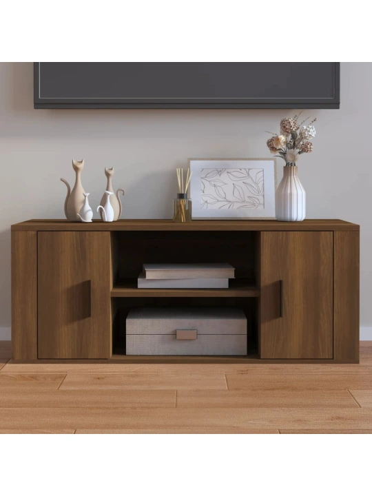 TV skříňka hnědý dub 100 x 35 x 40 cm kompozitní dřevo