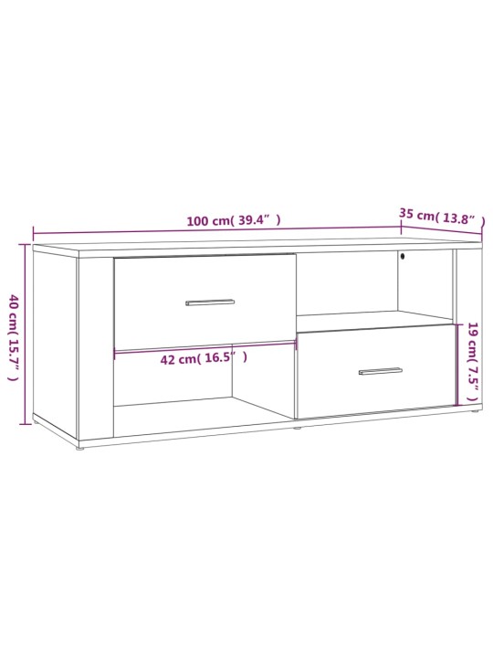 TV skříňka bílá 100 x 35 x 40 cm kompozitní dřevo