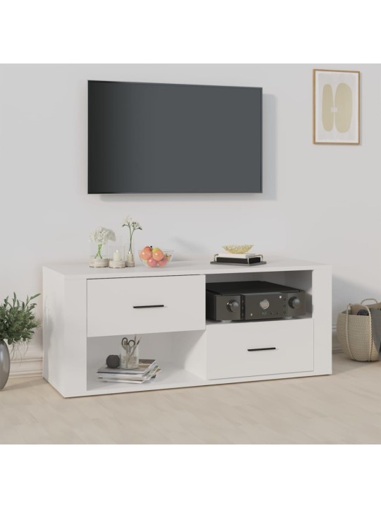 TV skříňka bílá 100 x 35 x 40 cm kompozitní dřevo