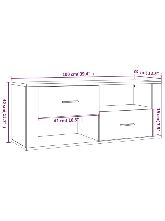 TV skříňka betonově šedá 100x35x40 cm kompozitní dřevo