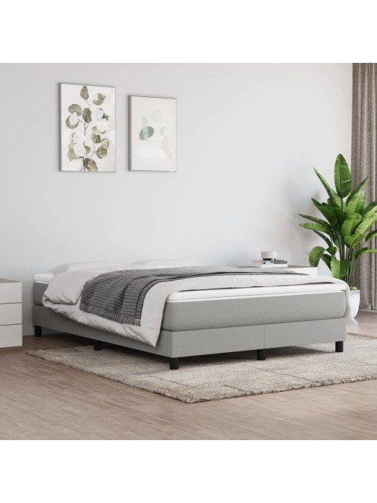 Rám postele bez matrace světle šedý 140 x 190 cm textil